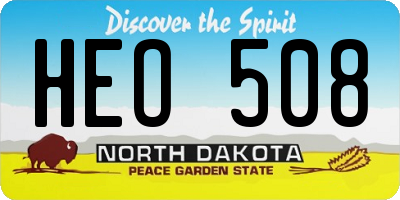 ND license plate HEO508