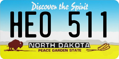 ND license plate HEO511