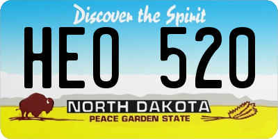 ND license plate HEO520