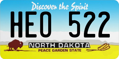 ND license plate HEO522