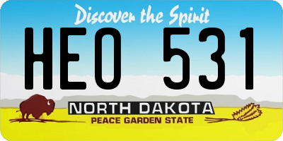 ND license plate HEO531