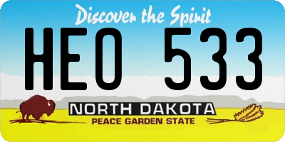ND license plate HEO533