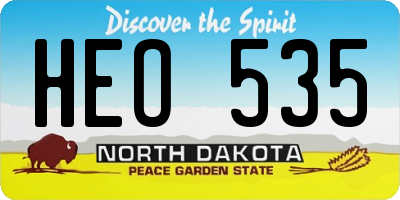 ND license plate HEO535