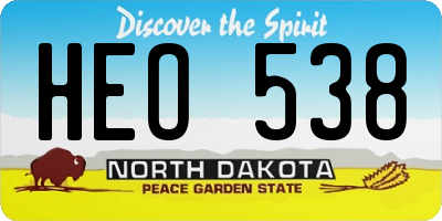 ND license plate HEO538