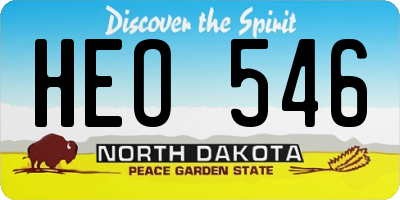 ND license plate HEO546