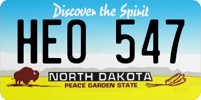ND license plate HEO547