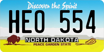 ND license plate HEO554