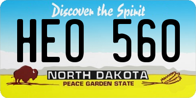 ND license plate HEO560
