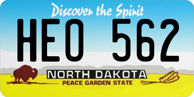 ND license plate HEO562
