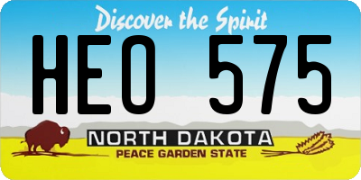 ND license plate HEO575