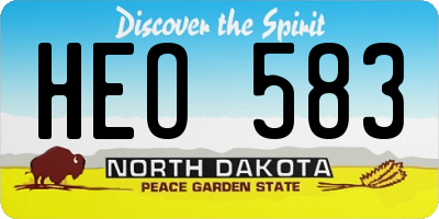 ND license plate HEO583