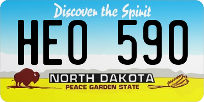 ND license plate HEO590