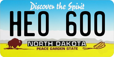 ND license plate HEO600