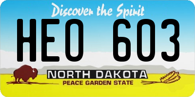 ND license plate HEO603