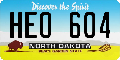 ND license plate HEO604