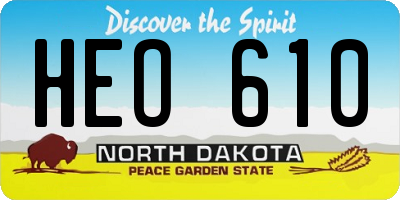 ND license plate HEO610