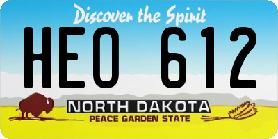 ND license plate HEO612