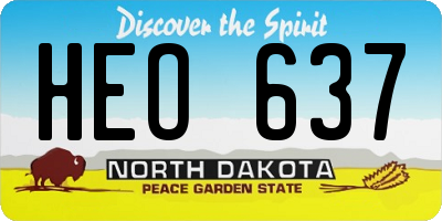 ND license plate HEO637