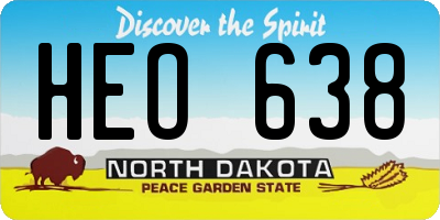 ND license plate HEO638
