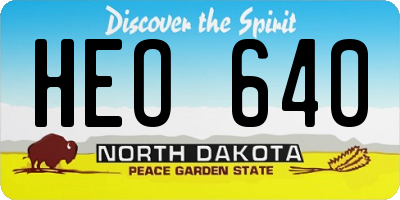 ND license plate HEO640