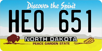 ND license plate HEO651