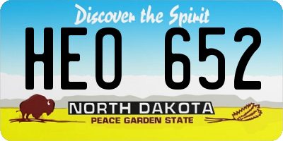 ND license plate HEO652