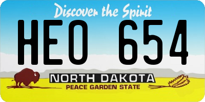 ND license plate HEO654