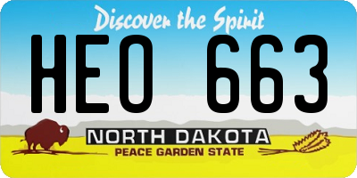 ND license plate HEO663