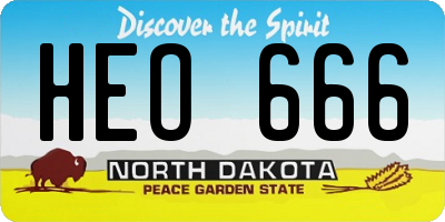ND license plate HEO666