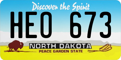 ND license plate HEO673