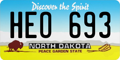 ND license plate HEO693