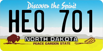 ND license plate HEO701