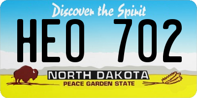 ND license plate HEO702