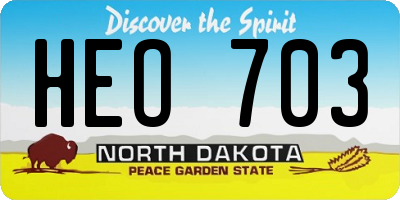 ND license plate HEO703