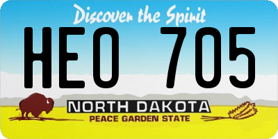 ND license plate HEO705