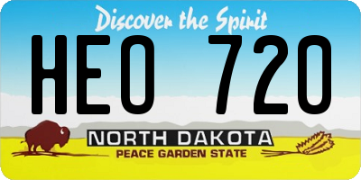 ND license plate HEO720