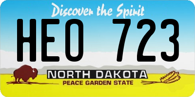 ND license plate HEO723