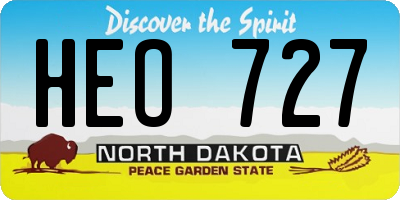 ND license plate HEO727