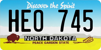 ND license plate HEO745