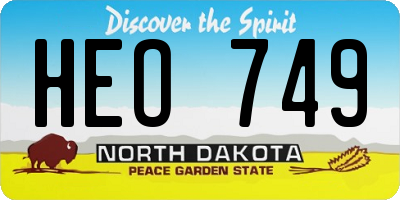 ND license plate HEO749