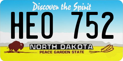 ND license plate HEO752