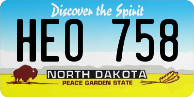 ND license plate HEO758