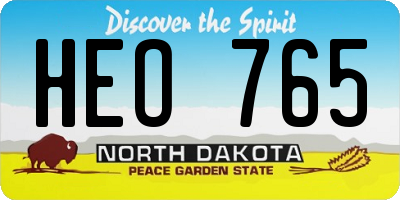 ND license plate HEO765