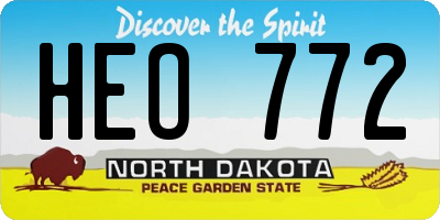 ND license plate HEO772