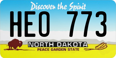 ND license plate HEO773