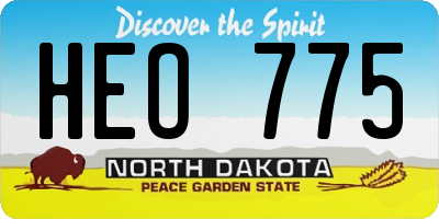 ND license plate HEO775