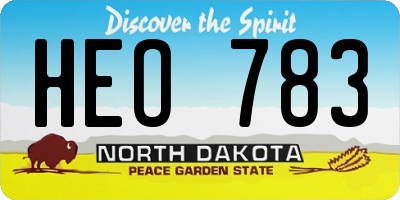 ND license plate HEO783