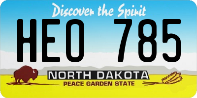 ND license plate HEO785
