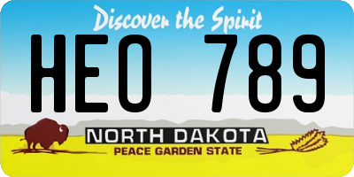 ND license plate HEO789