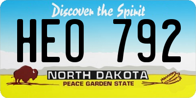 ND license plate HEO792